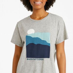 NWT Bass Outdoor Nature Tee Oversized Fit XS Mountain Graphic Shirt